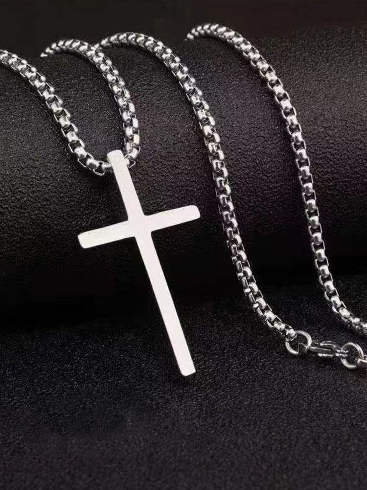 Simple Cross Pendant Chain Necklace