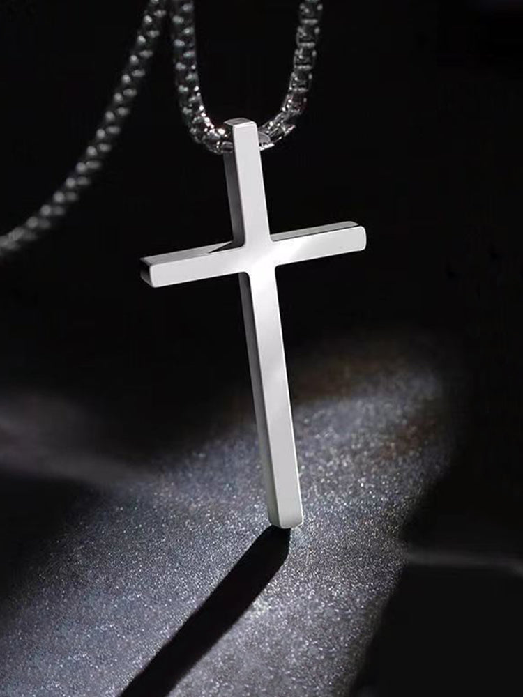 Simple Cross Pendant Chain Necklace