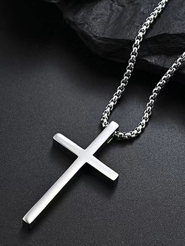 Simple Cross Pendant Chain Necklace