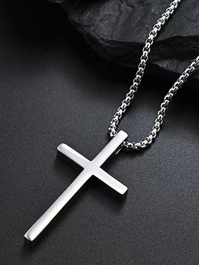 Simple Cross Pendant Chain Necklace