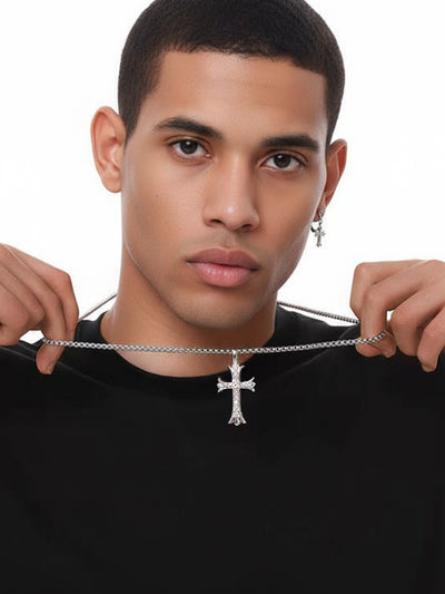 Diamond Cross Pendant Chain Necklace