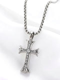 Diamond Cross Pendant Chain Necklace