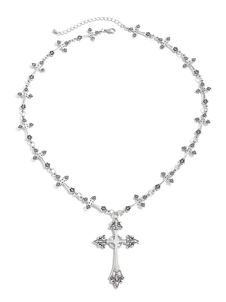 Gothic Style Cross Beaded Necklace