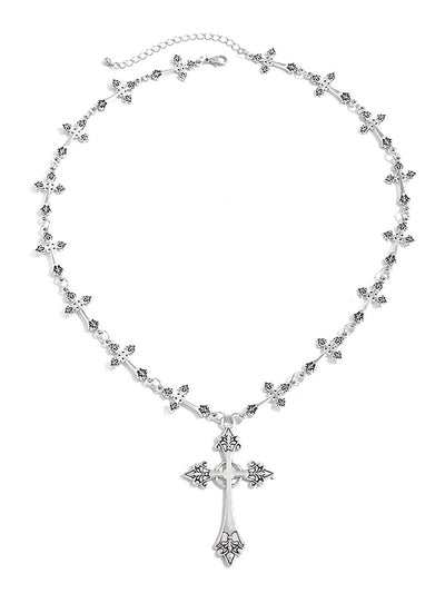 Gothic Style Cross Beaded Necklace