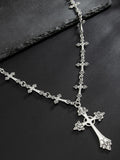 Gothic Style Cross Beaded Necklace