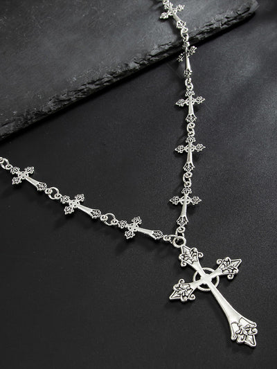 Gothic Style Cross Beaded Necklace
