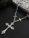 Gothic Style Cross Beaded Necklace