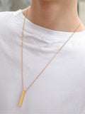 Simple Vertical Bar Pendant Necklace