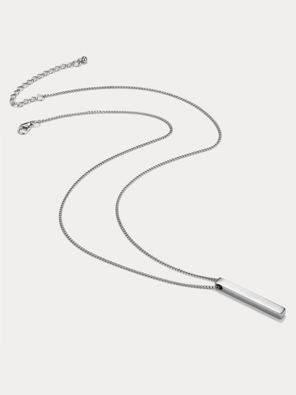 Simple Vertical Bar Pendant Necklace
