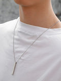 Simple Vertical Bar Pendant Necklace