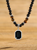 Simple Tiger Stone Beads Pendant Necklace