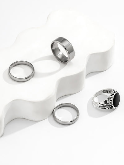 Stylish Streetstyle Alloy 4 PCS Ring Set