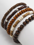 5Pcs Retro Wooden Bead Bracelet Set