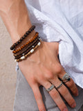5Pcs Retro Wooden Bead Bracelet Set