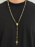 Unique Rosary Cross Pendant Necklace