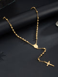 Unique Rosary Cross Pendant Necklace