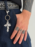 Retro Cross Pendant Keyring Jeans Pants Chain