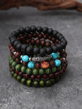 Bohemian Vintage Wooden Beads Bracelet Set