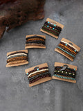Bohemian Vintage Wooden Beads Bracelet Set