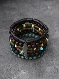 Bohemian Vintage Wooden Beads Bracelet Set