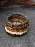 Bohemian Vintage Wooden Beads Bracelet Set
