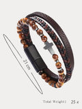 Multi-Layer Design Leather Cross Bracelet
