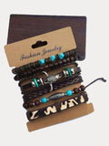 6Pcs Retro Western Cowboy Style Bracelet Set