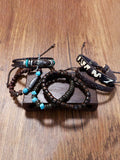 6Pcs Retro Western Cowboy Style Bracelet Set