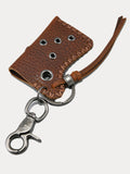 Retro Design Lighter Leather Case Keychain