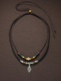 Vintage Style Double Layer Leaf Pendant Necklace