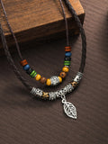 Vintage Style Double Layer Leaf Pendant Necklace
