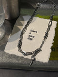 Punk Stainless Steel Rivet Pendant Necklace