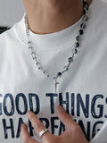 Gothic Punk Star Bead Pendant Necklace