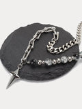 Gothic Punk Star Bead Pendant Necklace