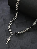 Gothic Punk Star Bead Pendant Necklace