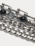 Gothic Punk Star Bead Pendant Necklace