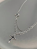 Gothic Mixed Chain Cross Necklace