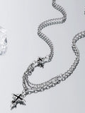 Gothic Mixed Chain Cross Necklace
