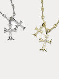 Stylish Double Cross Pendant Necklace