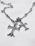 Stylish Double Cross Pendant Necklace