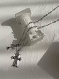 Stylish Double Cross Pendant Necklace