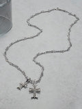 Stylish Double Cross Pendant Necklace
