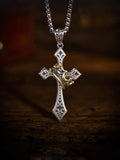 Fashion Gold Crown Cross Necklace