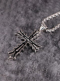 Retro Gothic Thorn Cross Necklace