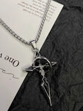 Minimalist Arrow Cross Pendant Necklace