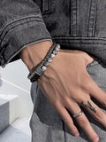 Casual Streetwear Dual-Strand Beaded Bracelet