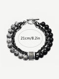 Casual Streetwear Dual-Strand Beaded Bracelet