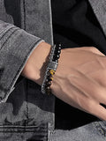Casual Streetwear Dual-Strand Beaded Bracelet