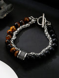 Casual Streetwear Dual-Strand Beaded Bracelet