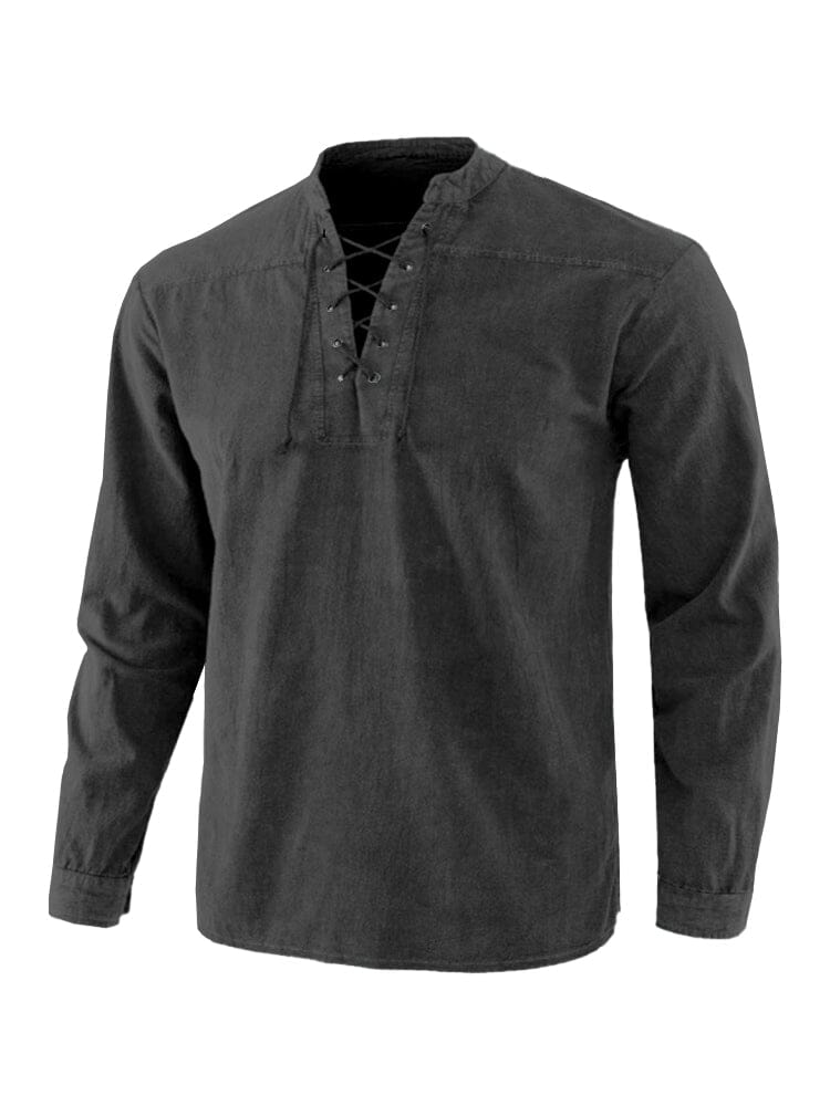 Coofandy V Neck Long Sleeves Shirt Shirts coofandy Black S 